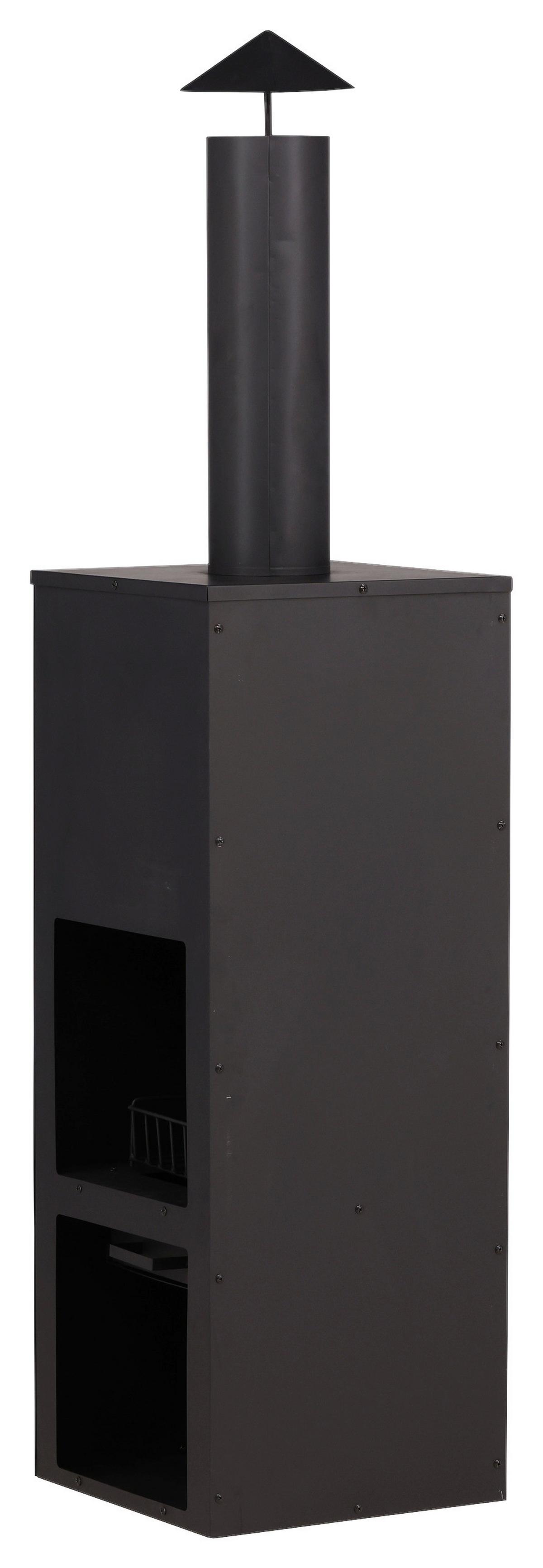 Feuerstelle Makarima - Schwarz, KONVENTIONELL, Metall (45/199/45cm) - Gardenson