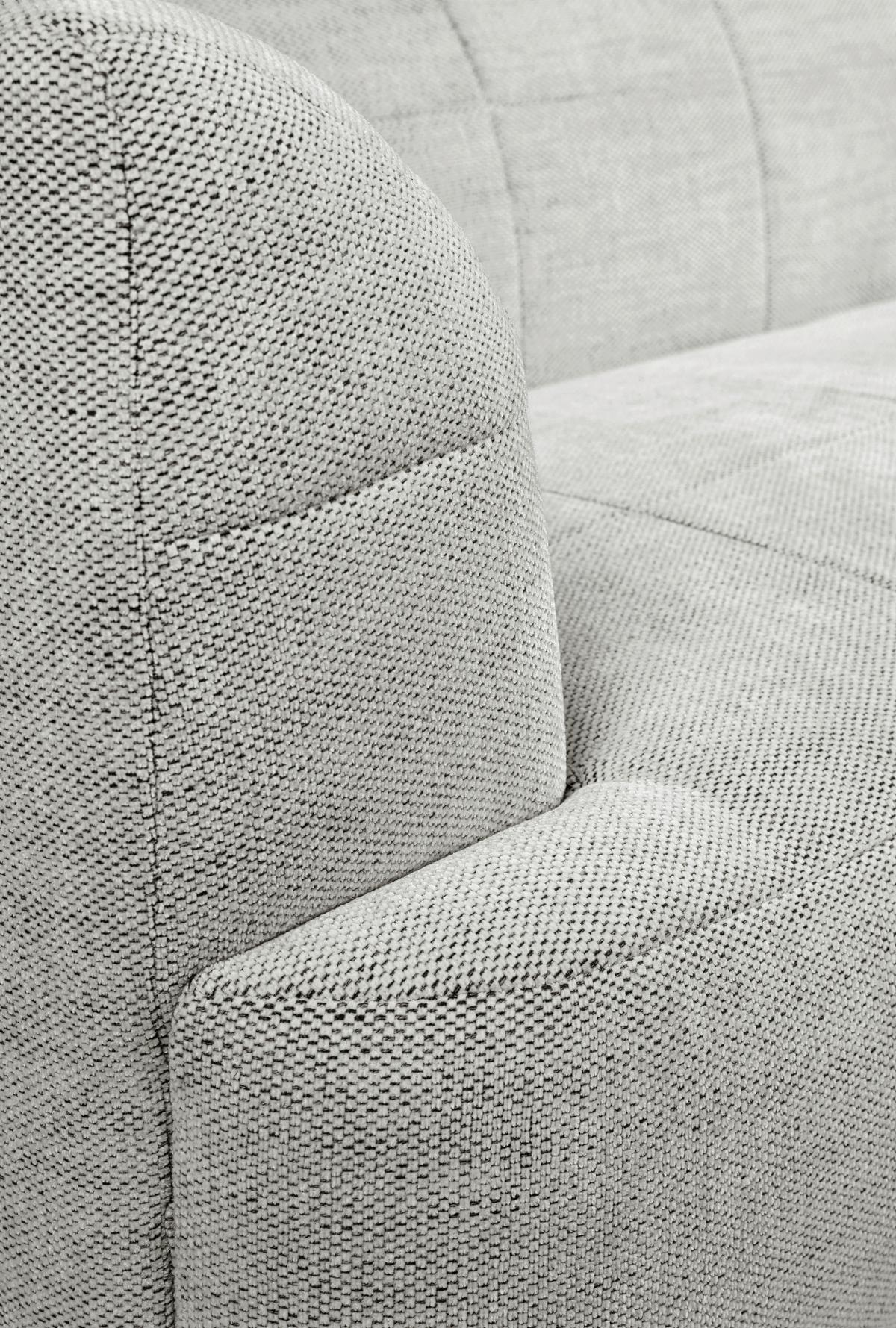 Ecksofa Lou Hellgrau/Schwarz, 158 cm - Hellgrau/Schwarz, Design, Textil (158/247cm) - MID.YOU