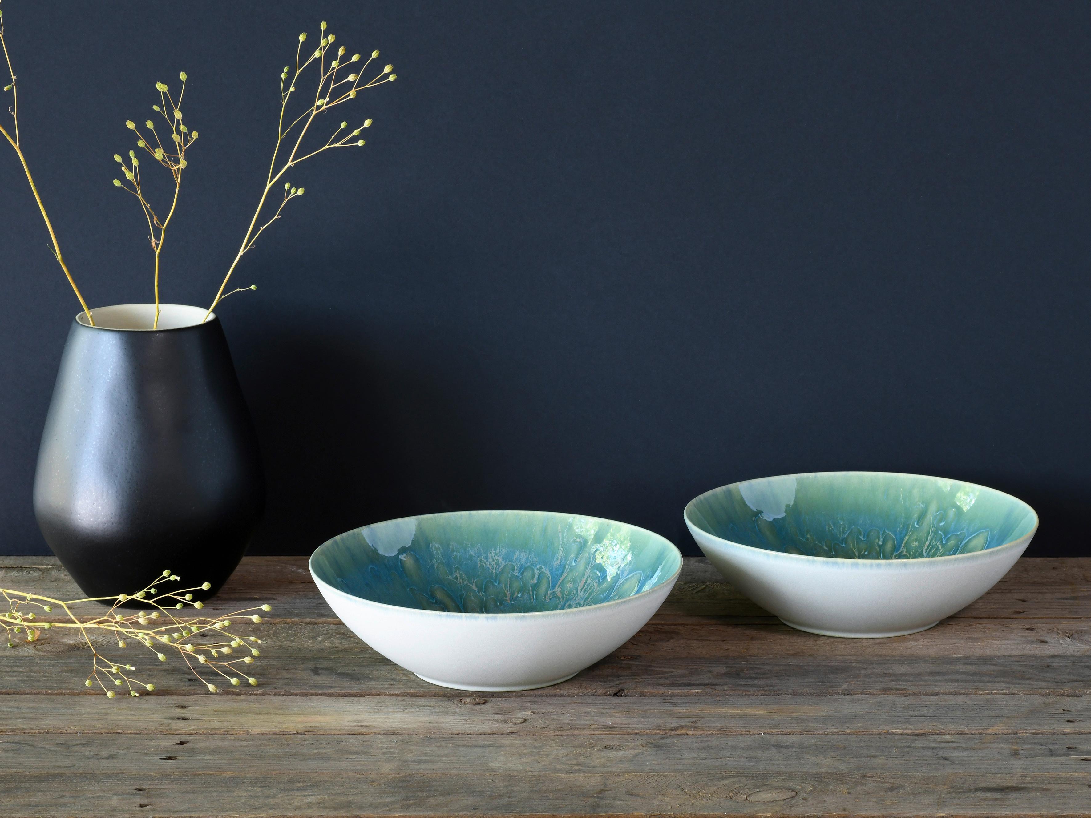 Salatschüsselset Steinzeug Yuki 2--Teilig.  ⌀: 24 Cm - Blau/Grün, Basics, Keramik (24cm) - Creatable