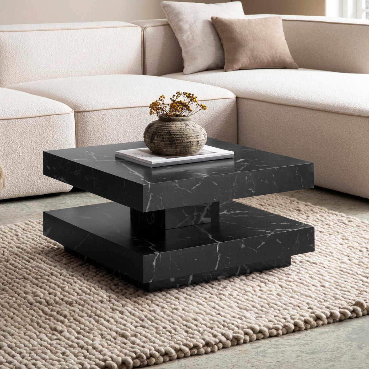 Couchtisch Schwarz L: 60 Cm - Schwarz, Design, Holzwerkstoff (60/60/34cm) - Livetastic