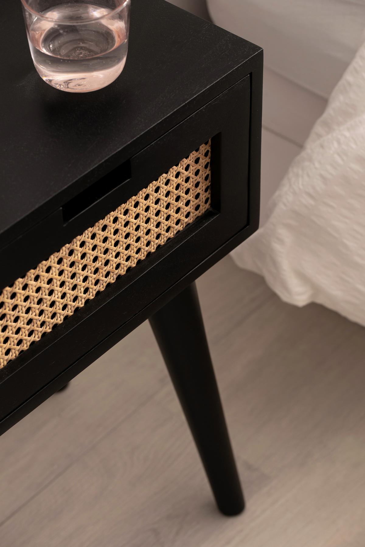 Nachtkästchen Schwarz, B: 40 Cm - Schwarz/Braun, LIFESTYLE, Holz (40/60/30cm) - MID.YOU