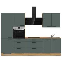 Küchenleerblock Easytouch High-Line, H4 Links - Dunkelgrün/Eichefarben, MODERN, Holzwerkstoff (300cm) - Nobilia