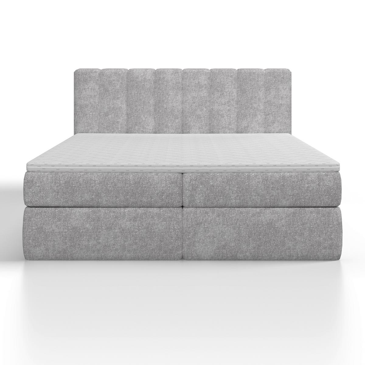 Boxspringová posteľ MALA 180x200 cm, sivá - čierna/sivá, Modern, drevo/kompozitné drevo (180/200cm) - Bessagi Home