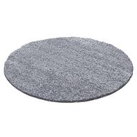 Hochflor Teppich Hellgrau Life Rund Ø 80 cm - Hellgrau, KONVENTIONELL, Textil (80cm) - Novel