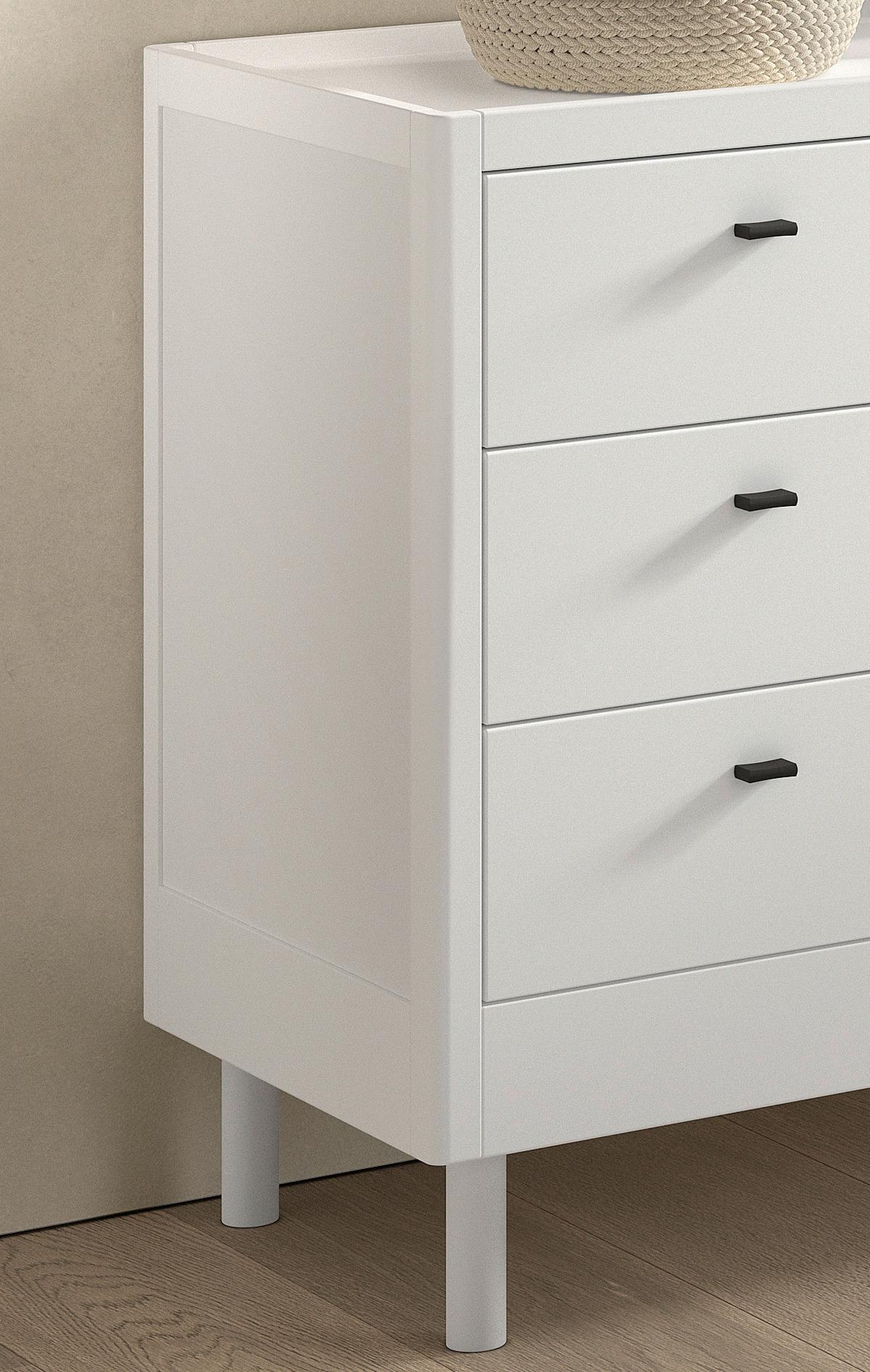 KOMMODE Forrest Weiß B: 100cm - Weiß, MODERN, Holz (100/95/55cm) - Vipack