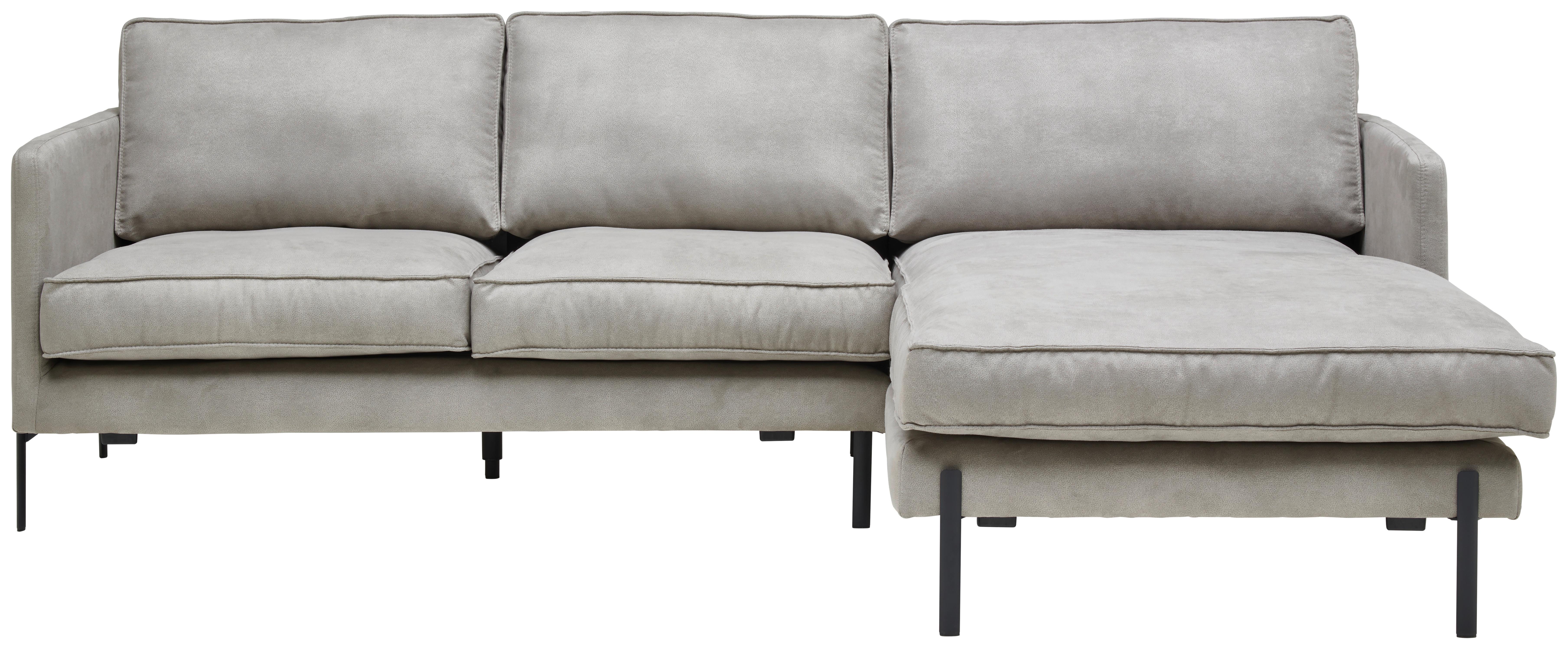 Ecksofa Yukon Hellgrau S: 232x154 Cm - Hellgrau/Schwarz, Trend, Textil (232/154cm) - Livetastic