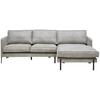 Ecksofa Yukon Hellgrau S: 232x154 Cm - Hellgrau/Schwarz, Trend, Textil (232/154cm) - Livetastic