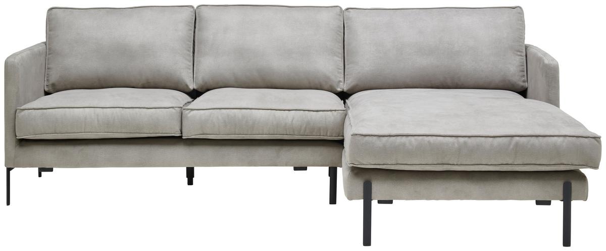 Ecksofa Yukon Hellgrau S: 232x154 Cm - Hellgrau/Schwarz, Trend, Textil (232/154cm) - Livetastic