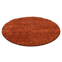 Hochflor Teppich Terra Cotta Life rund Ø 120 cm - Terracotta, KONVENTIONELL, Textil (120cm) - Ayyildiz 