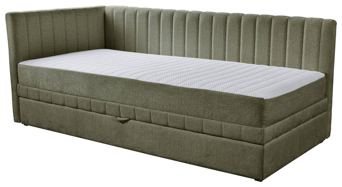 Schlafsofa Roma, Grün B: 212 Cm - Schwarz/Grün, Design, Holz/Holzwerkstoff (212/83/99cm) - MID.YOU