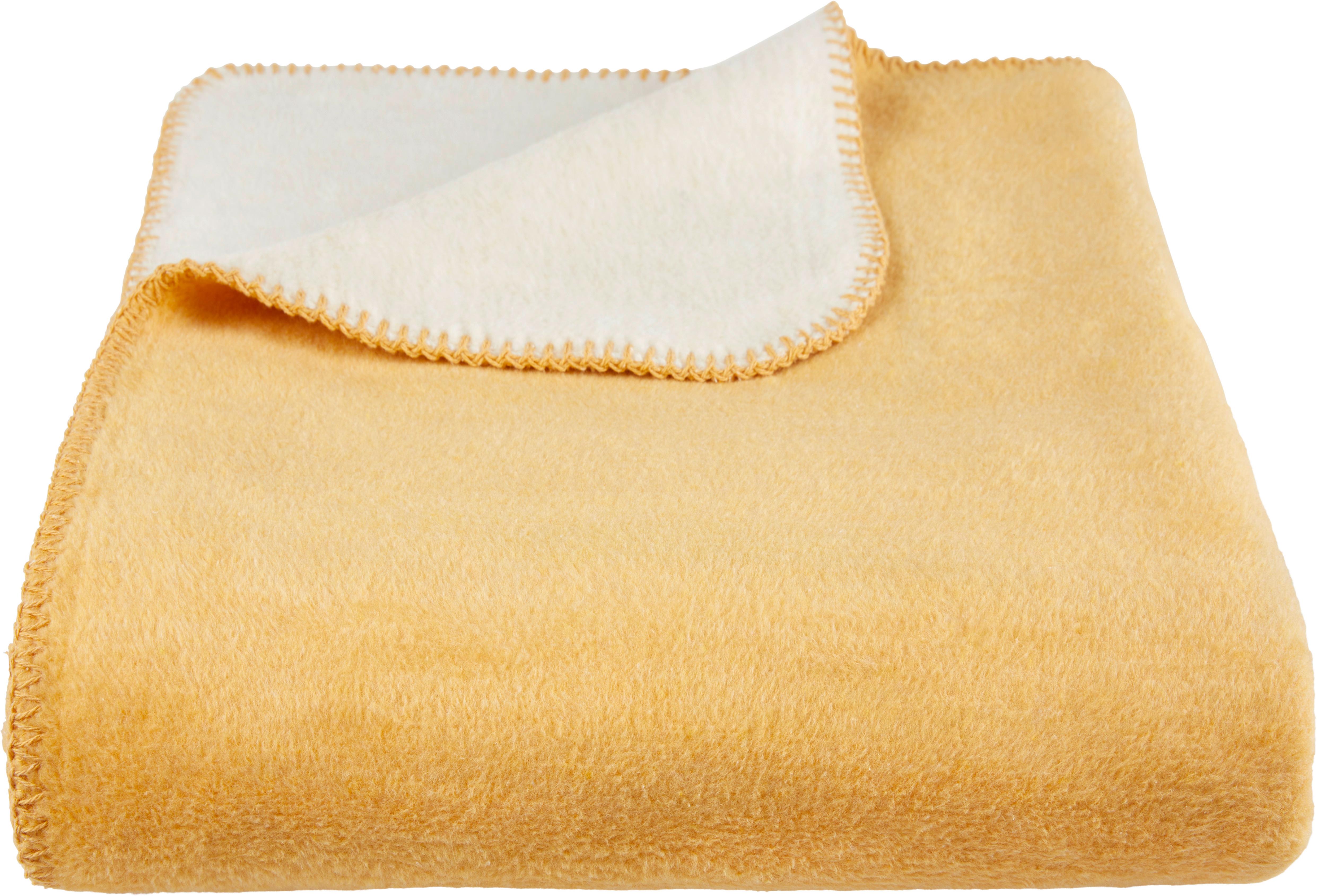 Wohndecke Lani - Gelb/Creme, MODERN, Textil (150/200cm) - Luca Bessoni