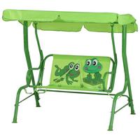 Kinder-hollywoodschaukel Stahl, Grün - Grün, MODERN, Textil/Metall (115/118/75cm) - Siena Garden