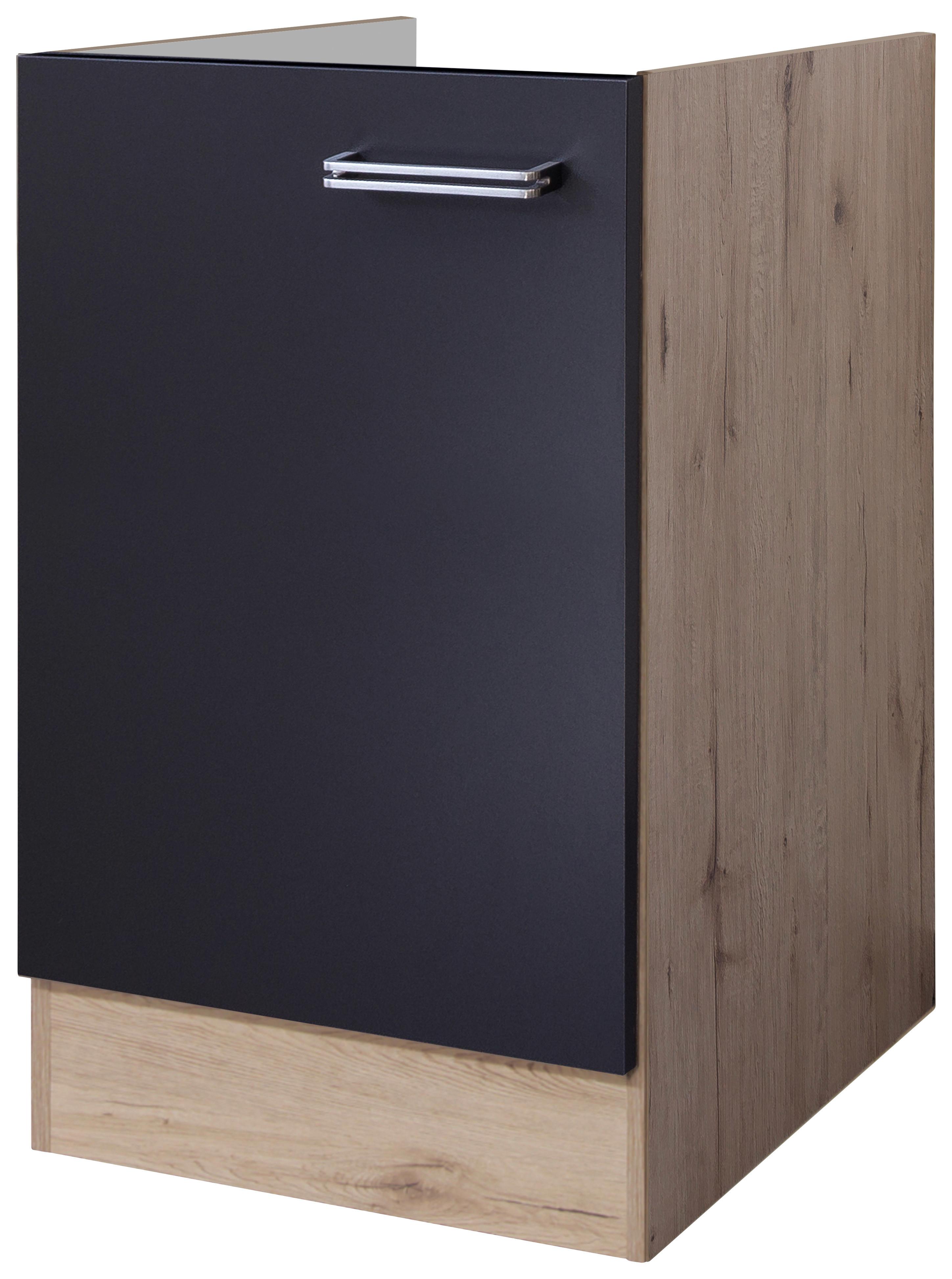 DŘEZOVÁ SKŘÍŇKA MILANO - barvy dubu/antracitová, Moderní, kov/kompozitní dřevo (50/82/57cm)