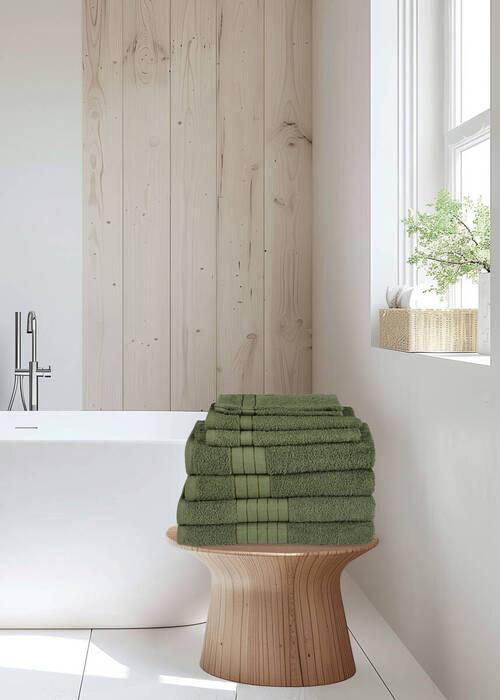 Frottierset Dunkelgrün 8- Teilig - Basics, Textil