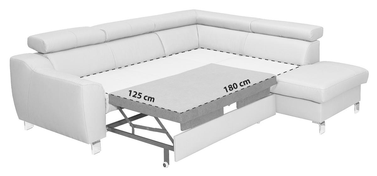 Ecksofa Aspen Dunkelbraun S: 245 Cm - Chromfarben/Dunkelbraun, Design, Leder/Textil (245/208cm) - Livetastic