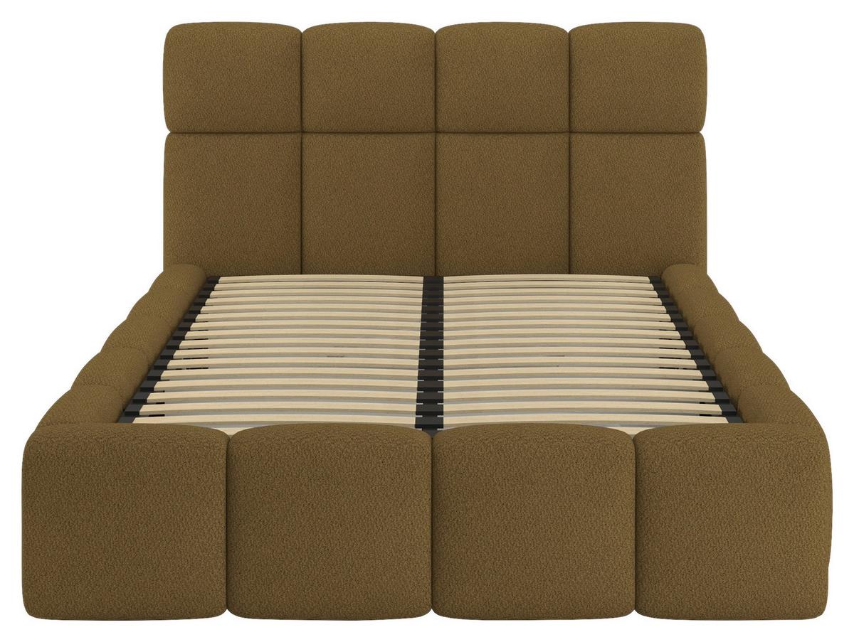 Polsterbett Cloudy M. Matratze Braun, Lf: 140x200 Cm - Braun/Grau, Trend, Holz/Holzwerkstoff (140/200cm) - Luca Bessoni