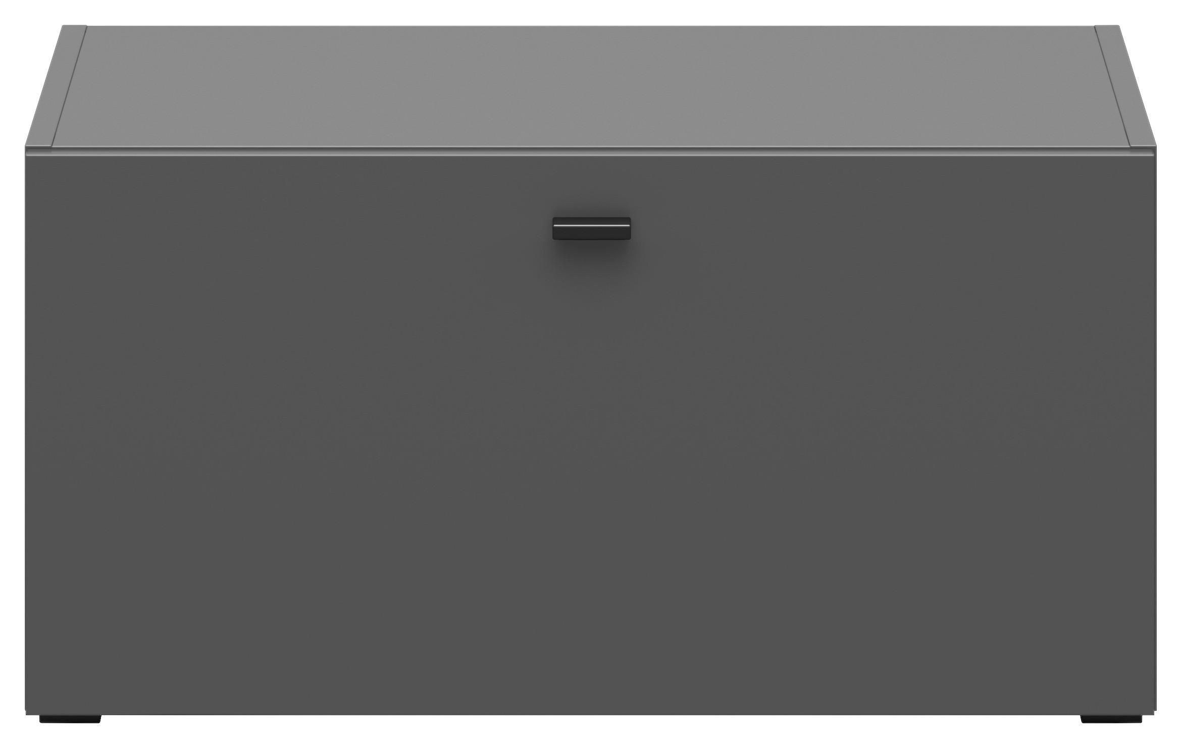 Kommode 1 Klappe, B: 64 cm Sixty-Four ,graphitfarben - Schwarz/Graphitfarben, Trend, Holzwerkstoff (64/32/35cm)