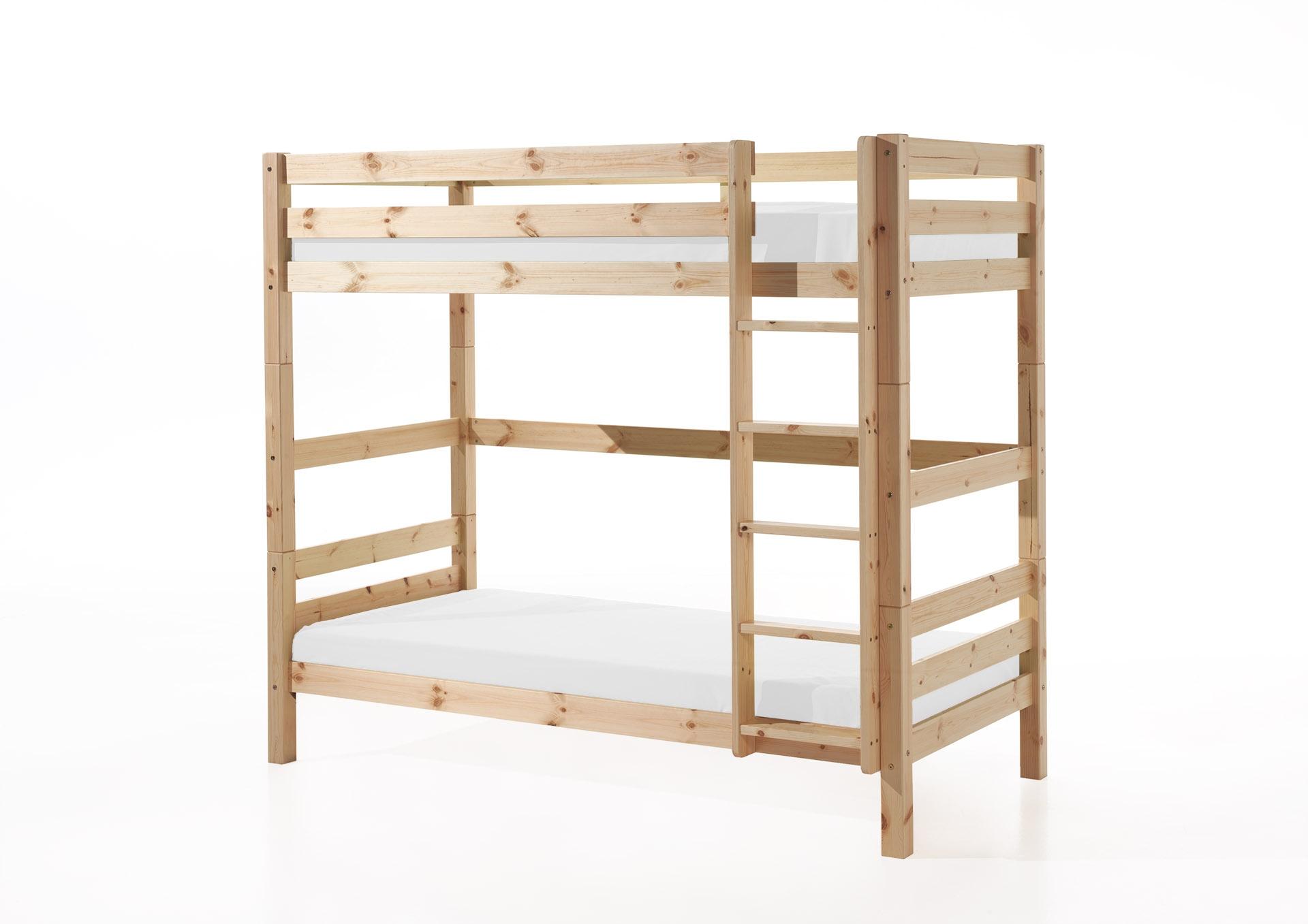 Etagenbett Pino Kiefer Massiv mit Leiter - Kieferfarben, MODERN, Holz (90/200cm) - MID.YOU