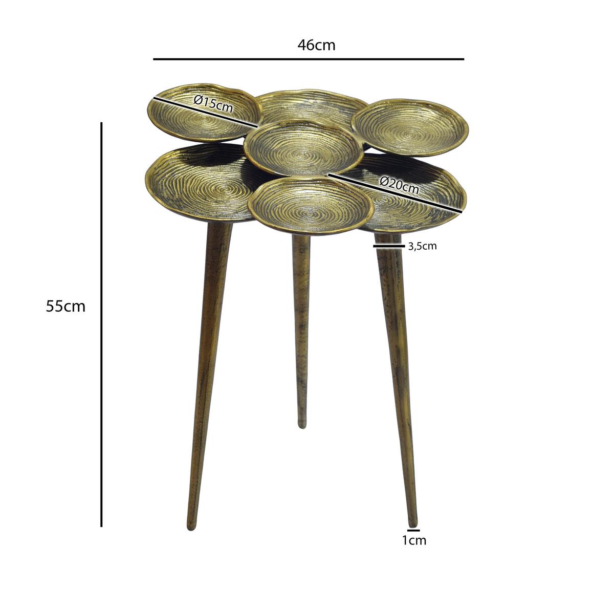 BEISTELLTISCH Goldfarben B: 46cm - Goldfarben, Design, Metall (46/46/55cm) - MID.YOU