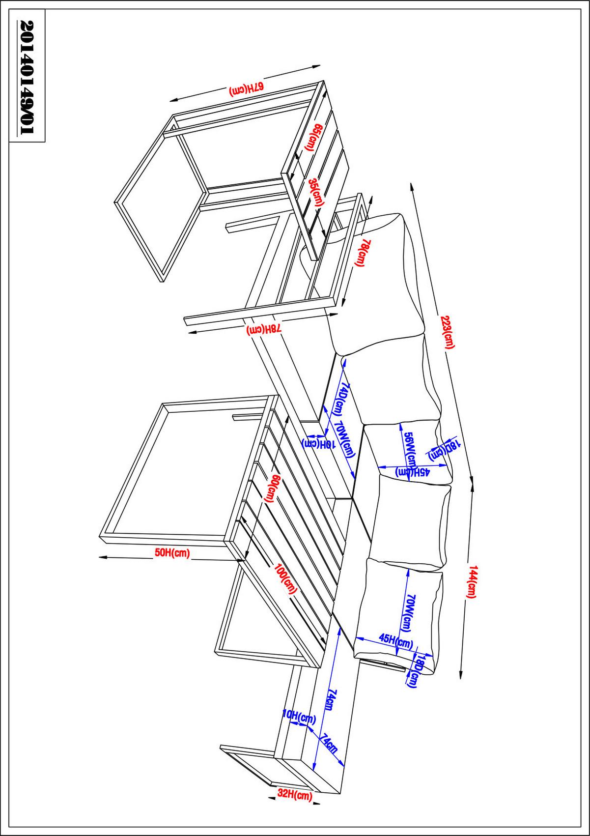 Loungegarnitur Algarve - Beige/Grau, MODERN, Holz/Textil (228/218cm) - Beldano