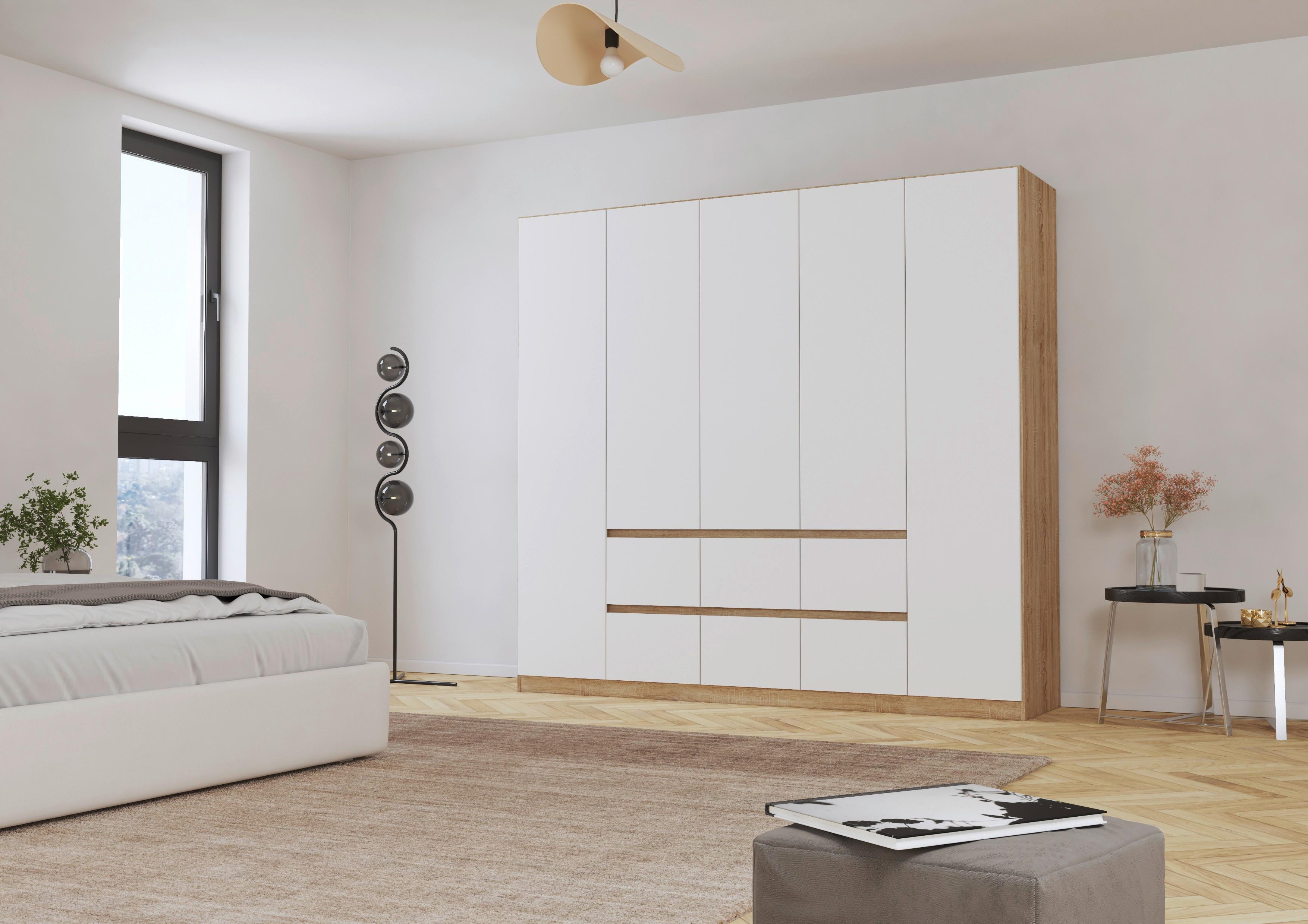 Drehtürenschrank Mainz Eichefarben B: 226 cm - Eichefarben/Weiß, Basics, Holzwerkstoff (226/210/54cm) - Rauch Möbel