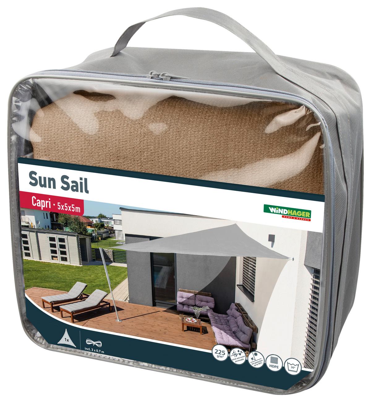Sonnensegel Dreieck 5x5x5 m - Beige, Basics (500/500/500cm)