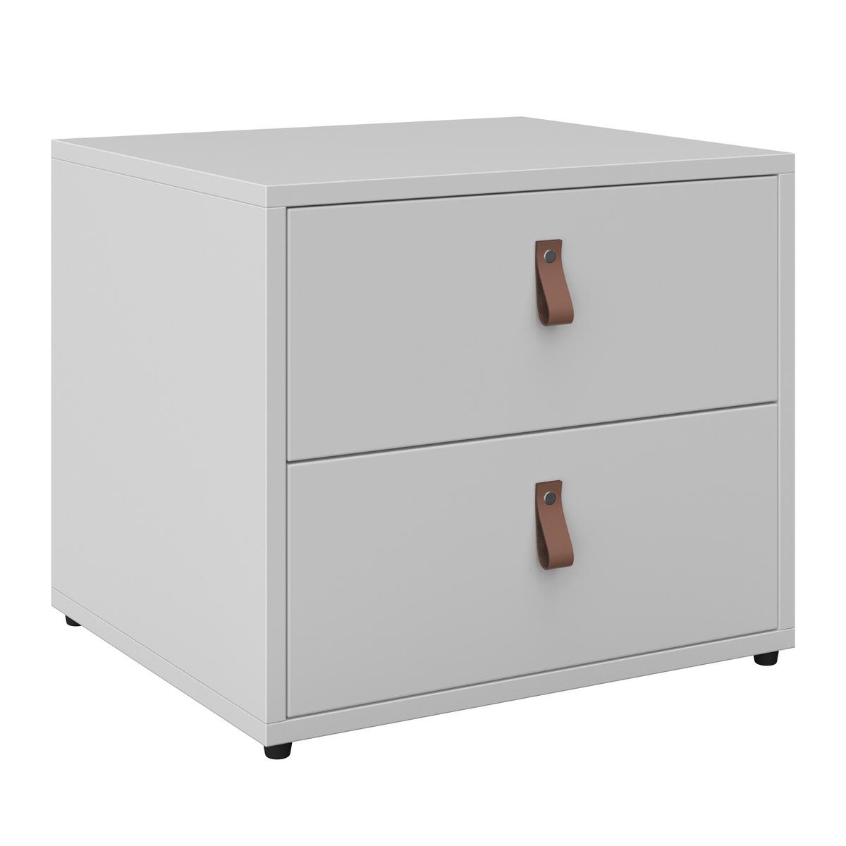 Noční stolek MICK - bílá/černá, Moderní, kompozitní dřevo/plast (46/40/40cm) - Modern Living