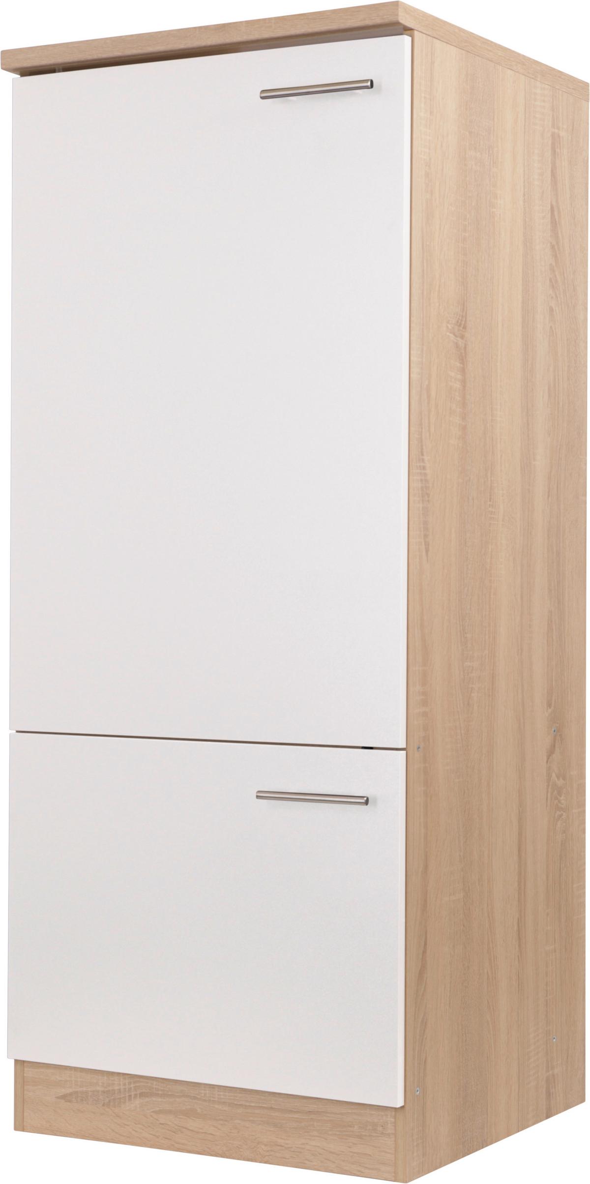 Geräteumbauschrank Merle Weiß, Eiche Dekor B:60cm - Eichefarben/Weiß, Basics, Holzwerkstoff (60/144,8/60cm) - Respekta