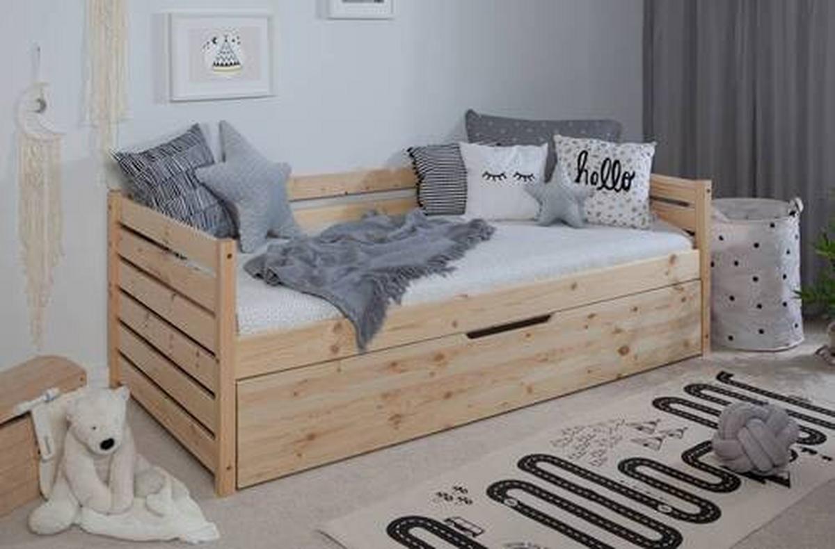 Stauraumbett Naomi - Naturfarben, MODERN, Holz (90/200cm) - MID.YOU