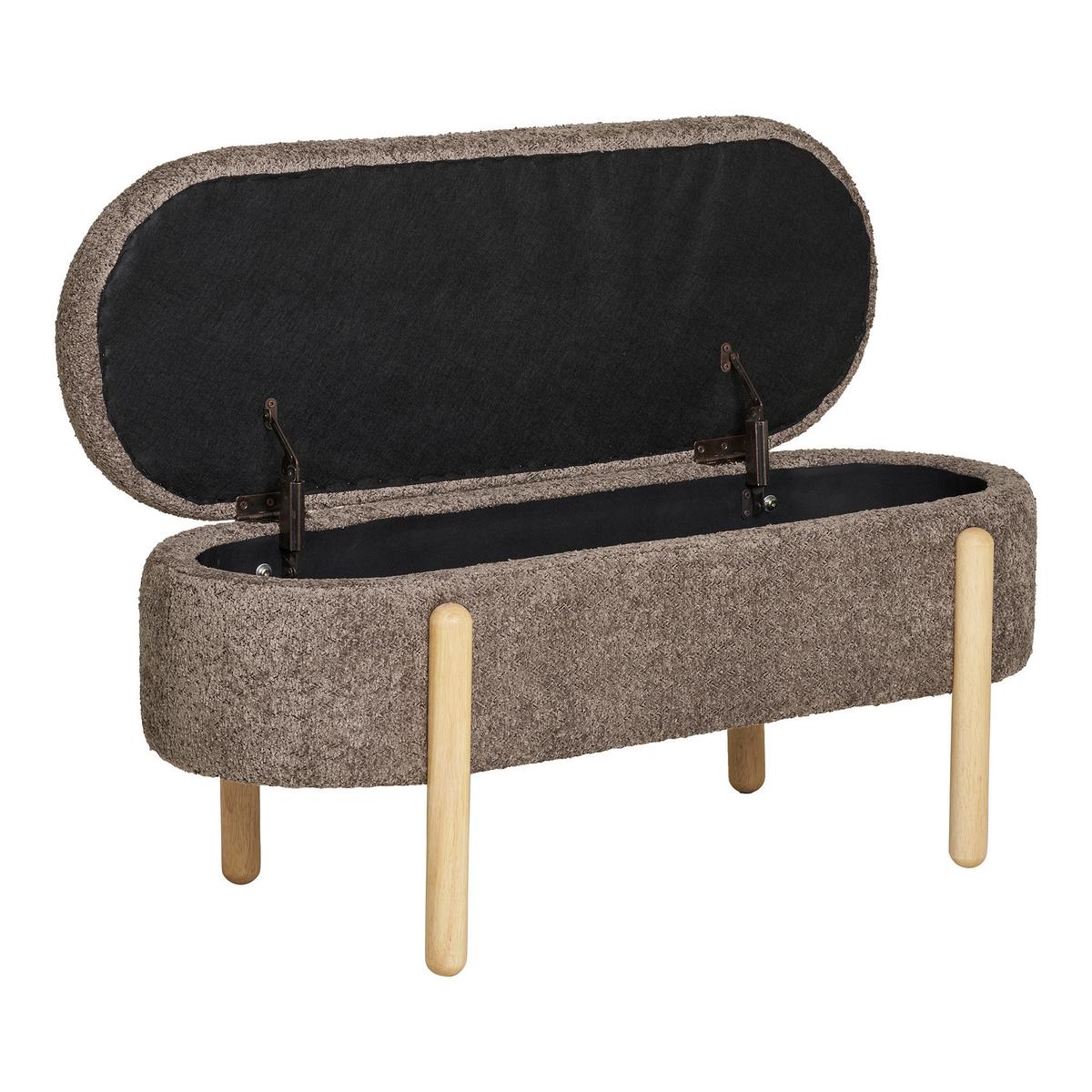 GARDEROBENBANK Branca Bench Braun B: 97cm - Naturfarben/Braun, Design, Textil (97/40/48cm) - MID.YOU