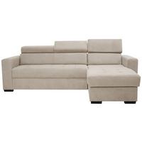 Rohová sedačka MARCO, oboustranná, béžový velur - černá/béžová, Konvenční, kov/dřevo (238/78-94/170cm)