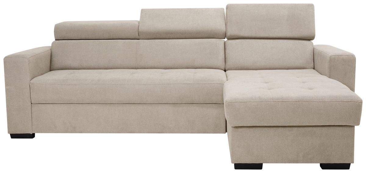 Rohová sedačka MARCO, oboustranná, béžový velur - černá/béžová, Konvenční, kov/dřevo (238/78-94/170cm)