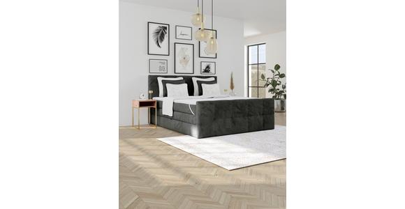 Boxspringbett mit Topper und Bettkasten 180x200 cm Medino - Anthrazit, KONVENTIONELL, Holz/Holzwerkstoff (180/200cm) - Luca Bessoni