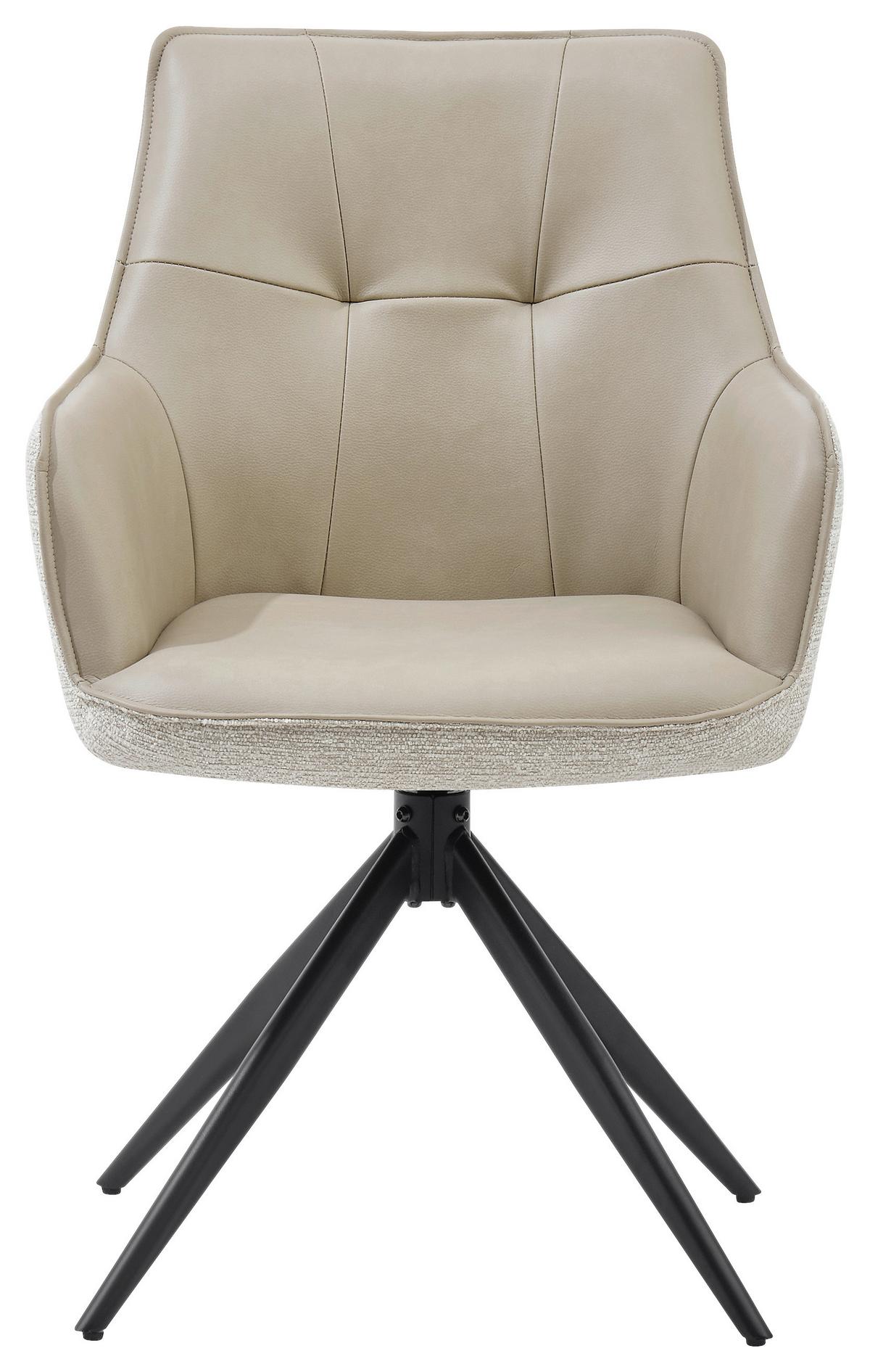 Armlehnstuhl Ion Schwarz/Taupe B: 58 cm - Taupe/Schwarz, MODERN, Holz/Textil (58/87/61,5cm) - Livetastic
