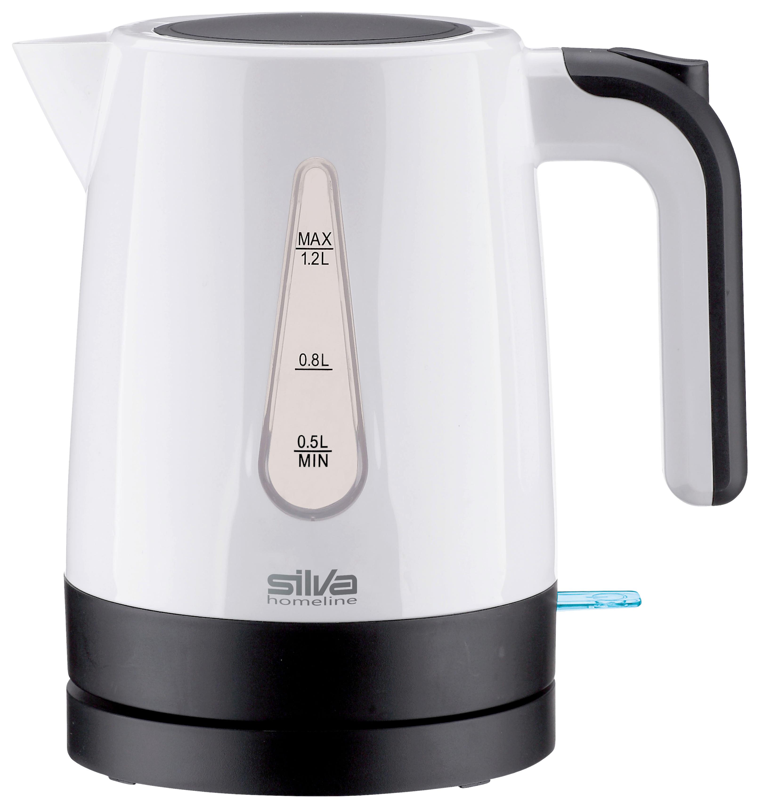 Wasserkocher Kl 1025 Schwarz/ Weiß Metall 1,2 L 1200 W - Schwarz/Weiß, Basics, Kunststoff/Metall (13,5/20,4/20cm) - Silva Homeline