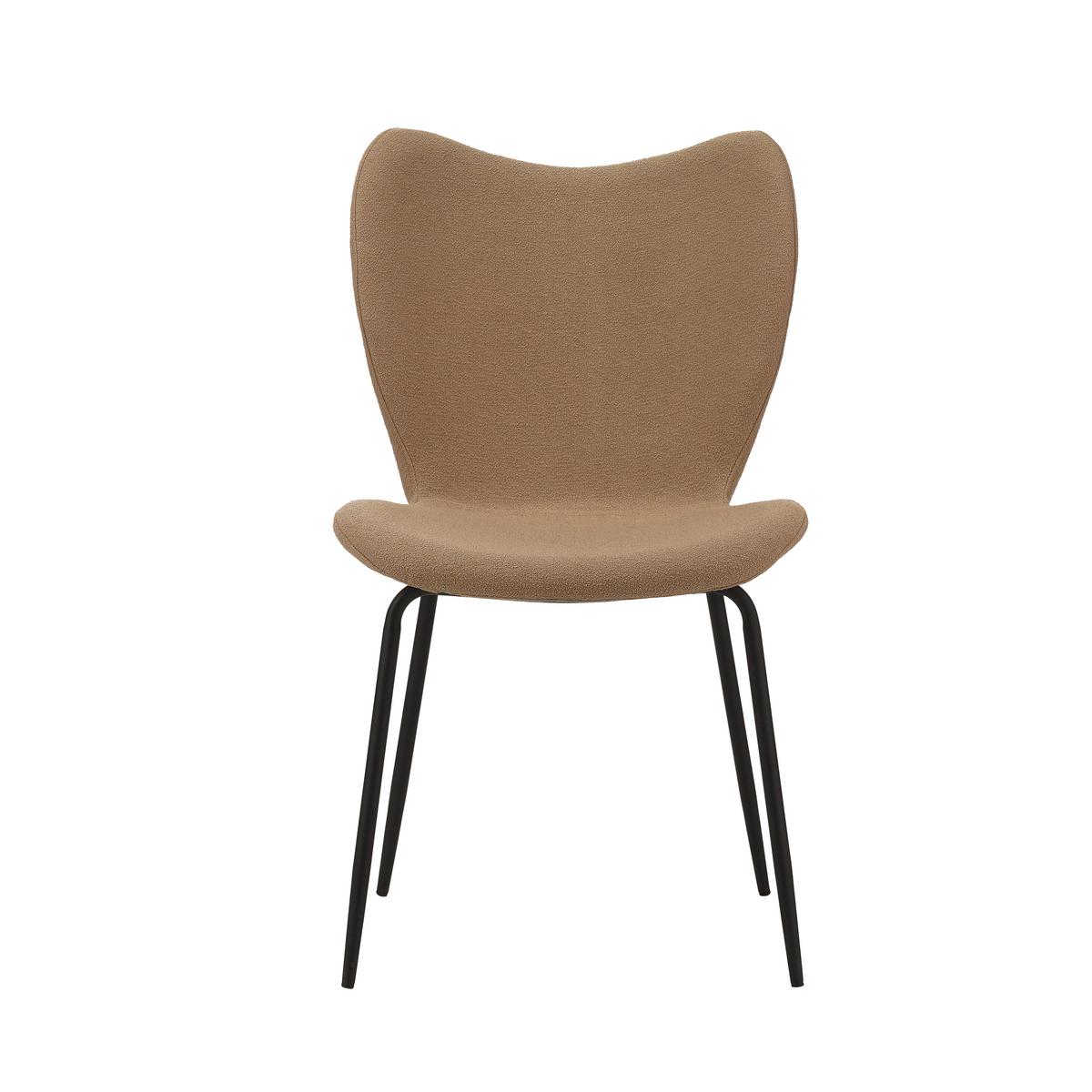 Stuhl-Set Caen Taupe B: 50 cm - Taupe/Schwarz, MODERN, Textil/Metall (50/88,5/42cm) - MID.YOU