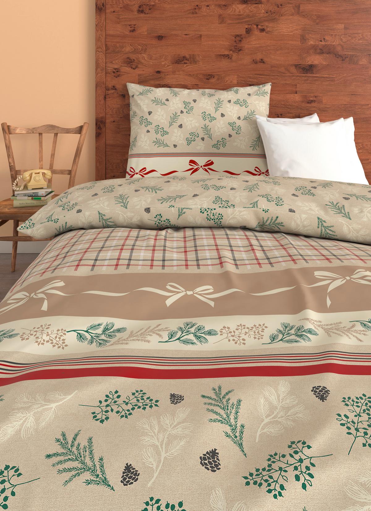 BETTWÄSCHE LILLEHAMMER - Beige/Rot, ROMANTIK / LANDHAUS, Textil - James Wood