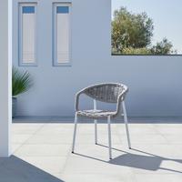 Záhradná stolička ANTONIA sivá - sivá/biela, Modern, kov/textil (58/76/59cm) - Bessagi Garden