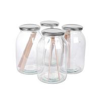 Befőttesüvegszett Zora - ezüstszínű, Basics, Üveg/fém (1,50l)