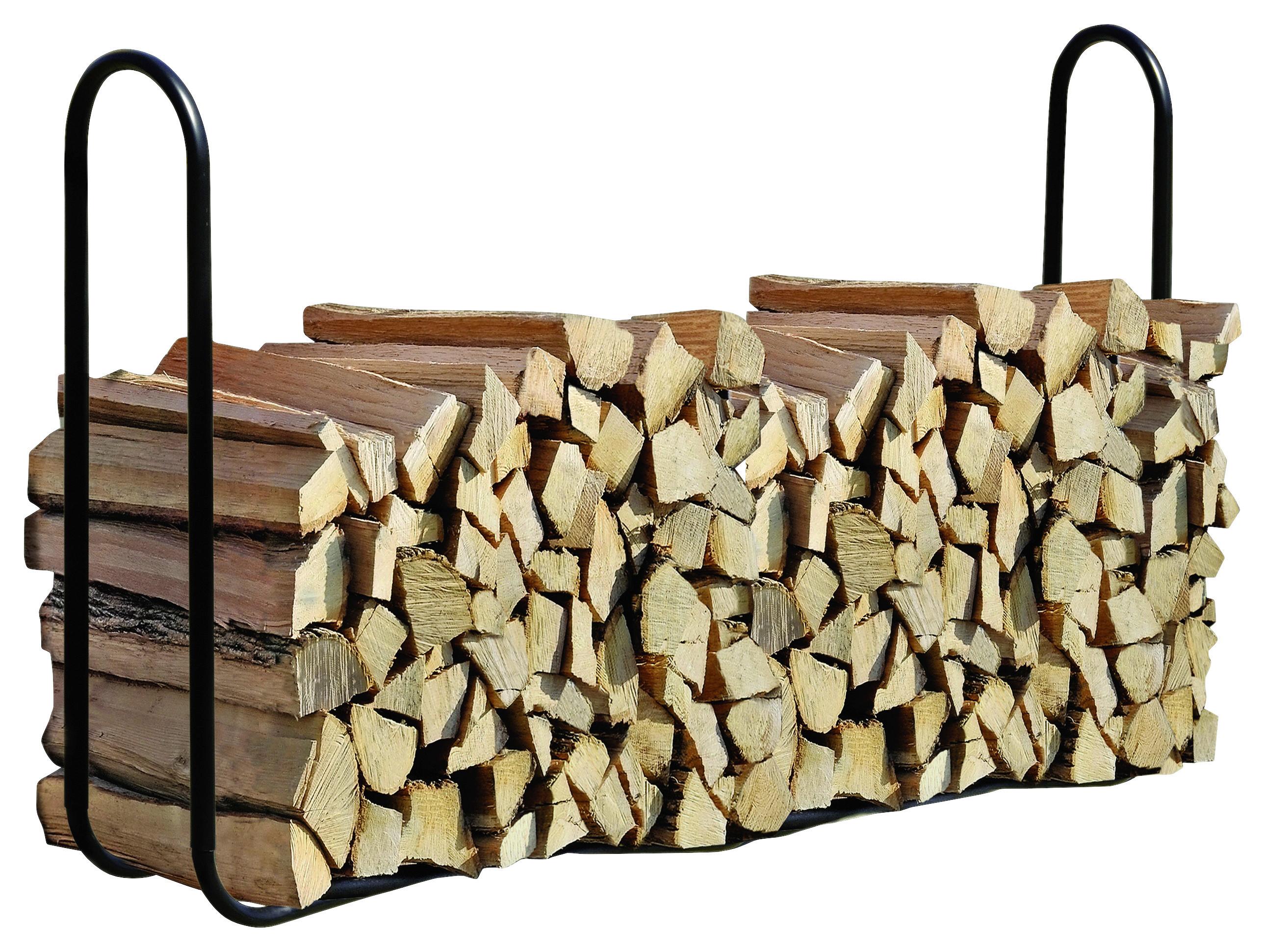 Regál na drevo 244cm - čierna, Basics, kov (244/99/25cm)