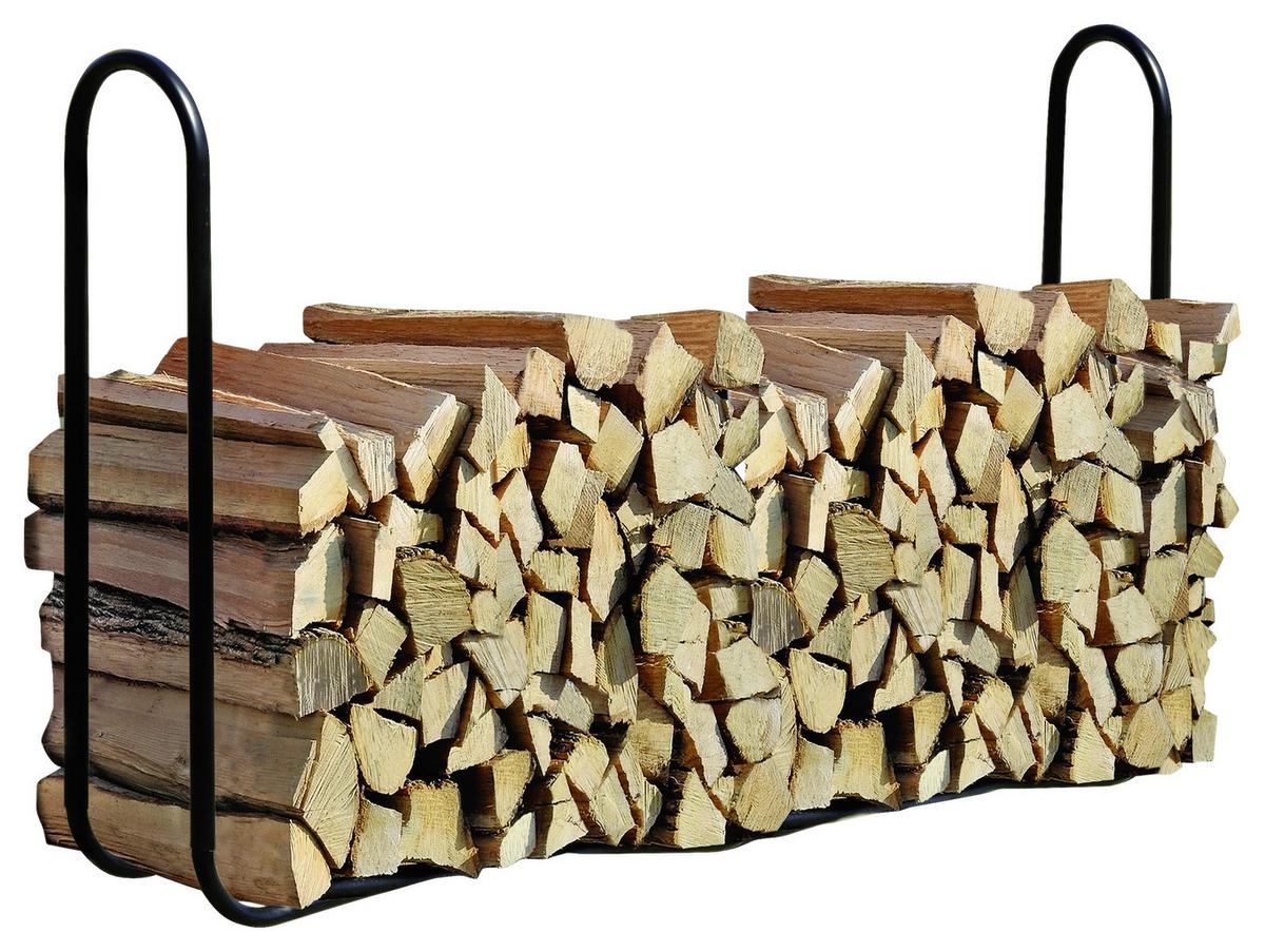 Regál na drevo 244cm - čierna, Basics, kov (244/99/25cm)