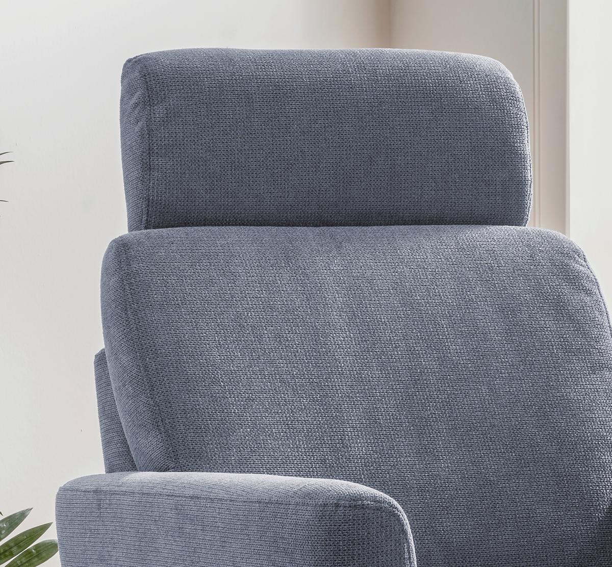 Relaxsessel Centrale T: 87-154 Cm, Hellblau - Schwarz/Hellblau, MODERN, Textil (77/105/87-154cm) - Livetastic