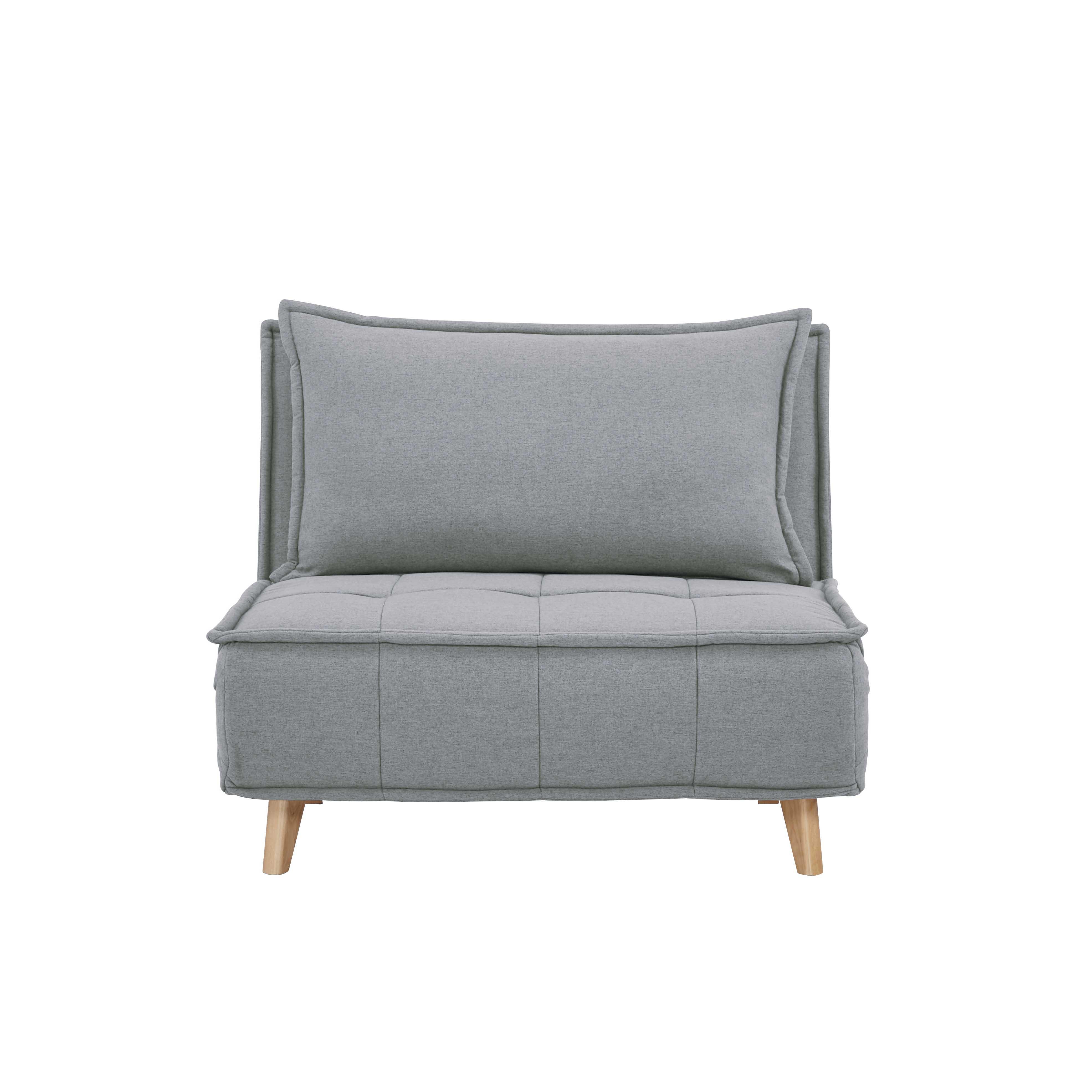 Rozkládací Křeslo Layla - Šedé - světle šedá, Moderní, dřevo/textil (104/92/84cm) - P & B