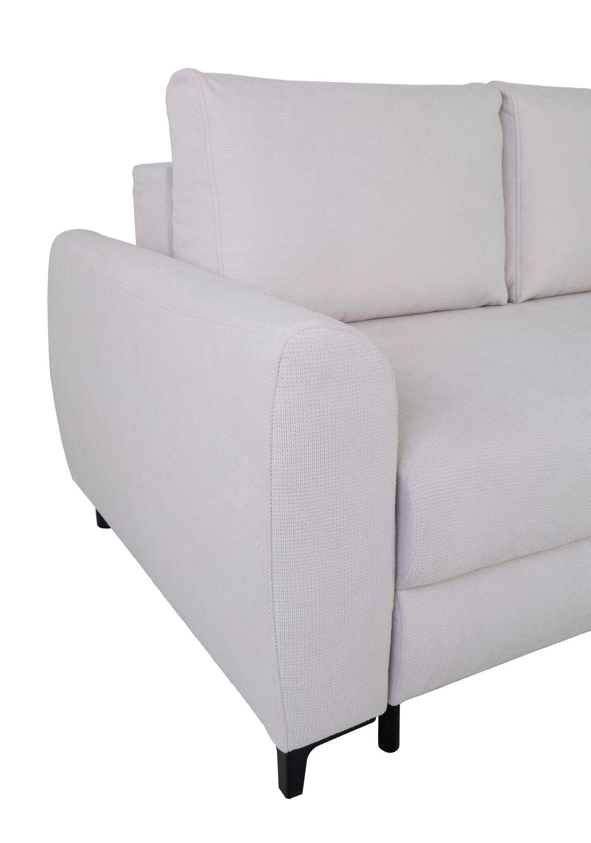 Ecksofa Moli, Creme S: 236x148 cm - Creme/Schwarz, Design, Textil (236/148cm) - MID.YOU