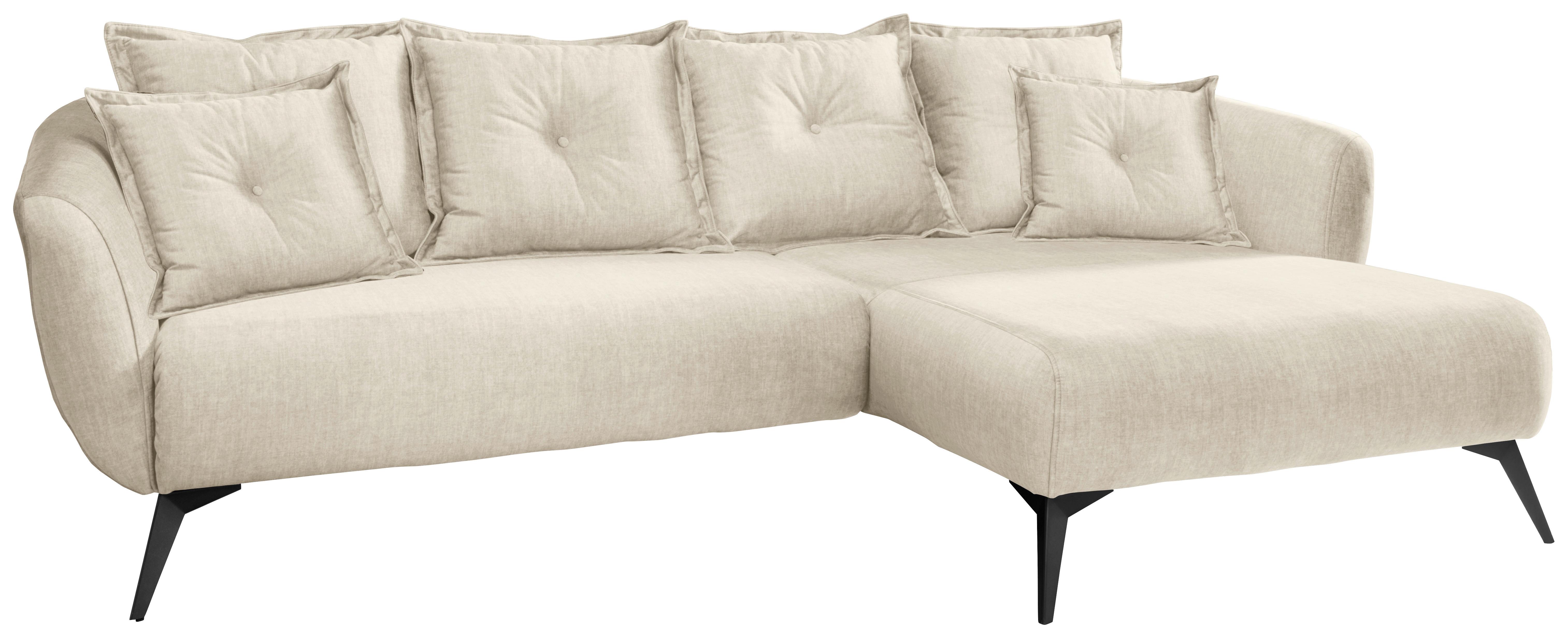 Ecksofa Baggio Beige, Schwarz, S: 277x162 cm - Beige/Schwarz, MODERN, Textil (277/162cm) - Livetastic