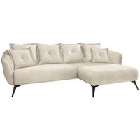 Ecksofa Baggio Beige, Schwarz, S: 277x162 cm - Beige/Schwarz, MODERN, Textil (277/162cm) - Livetastic