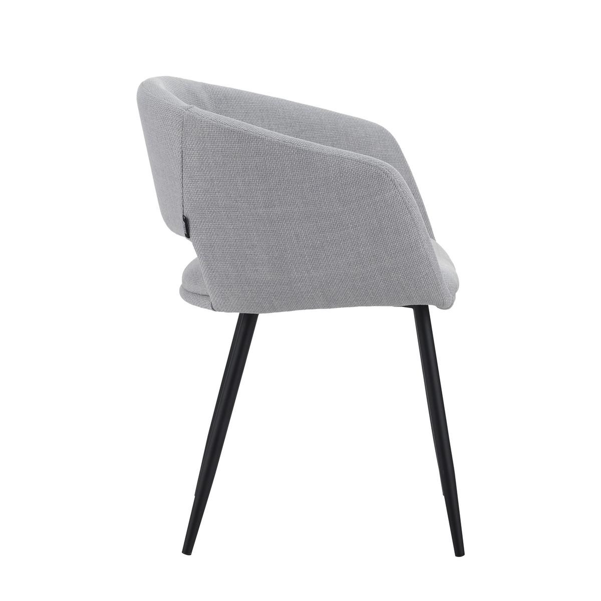 Armlehnstuhl Boden Hellgrau B: 59 Cm - Hellgrau/Schwarz, MODERN, Textil/Metall (59/78/55cm) - MID.YOU