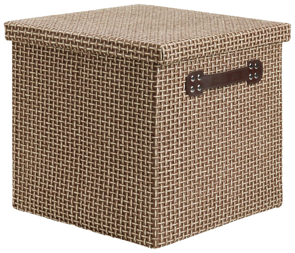 BOX S VEKOM FOLDABLE - hnedá/svetlohnedá, kartón/textil (29,5/28/30cm) - Mömax