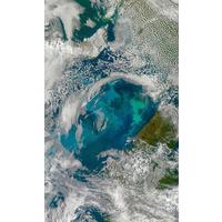 Vliestapete Planet - Blau/Weiß, Basics (150/250cm) - Komar