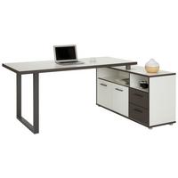 Psací stůl KEFLAVIK -EXKLUSIV- - šedá/bílá, Moderní, kov/kompozitní dřevo (124,2/74,1/181cm) - Mömax